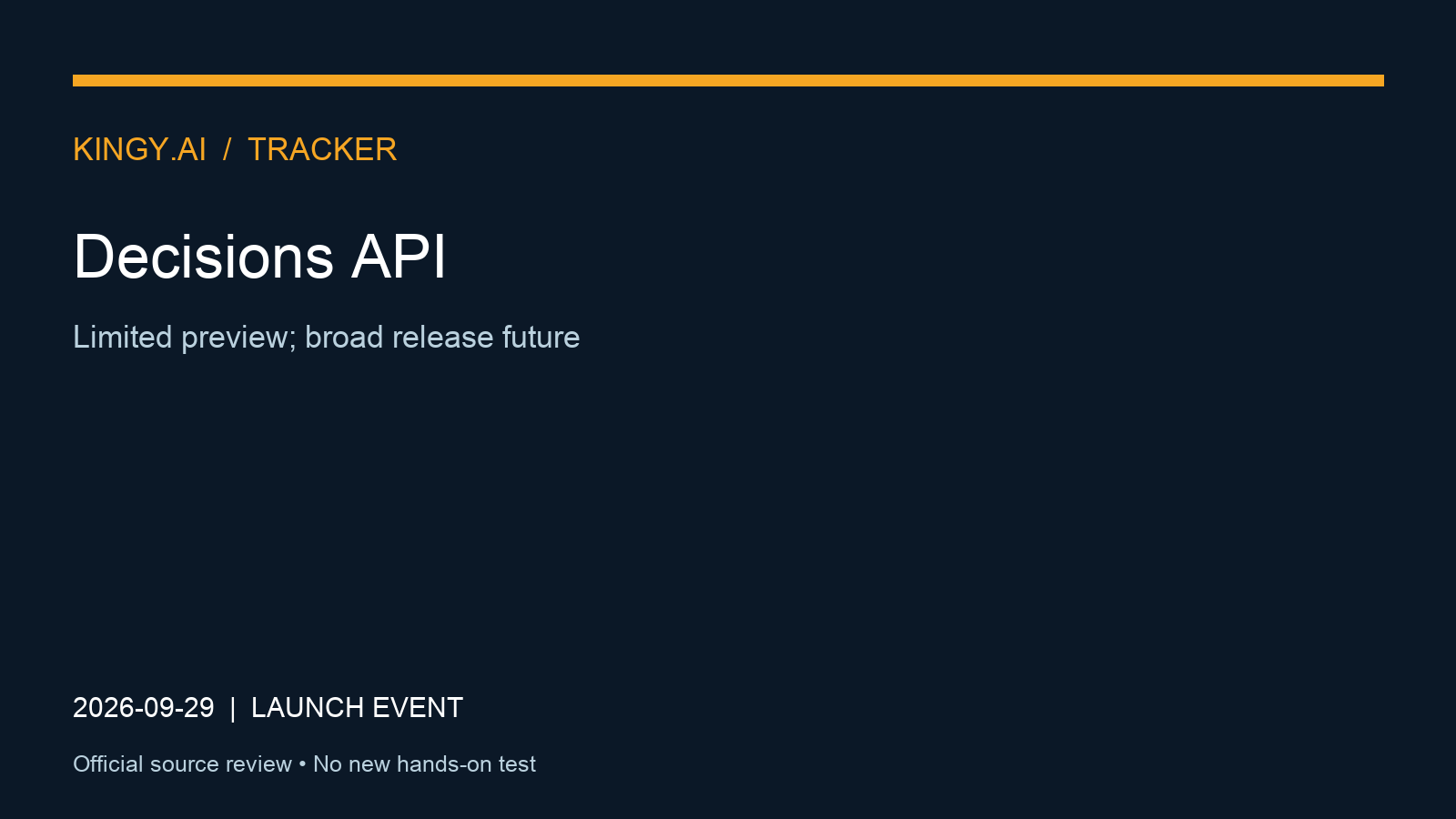 Decisions API - Kingy AI