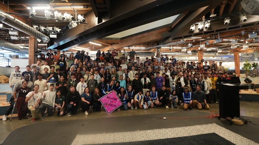 Participants at the Undercity Hack Club hackathon at GitHub headquarters in San Francisco, photographed July 11, 2025.